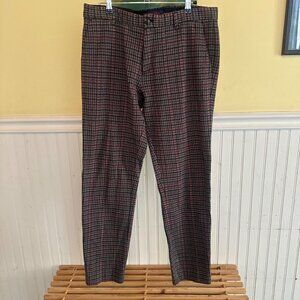 Scotch & Soda Mens Plaid Trousers Multicolor Wool Blend Size 34